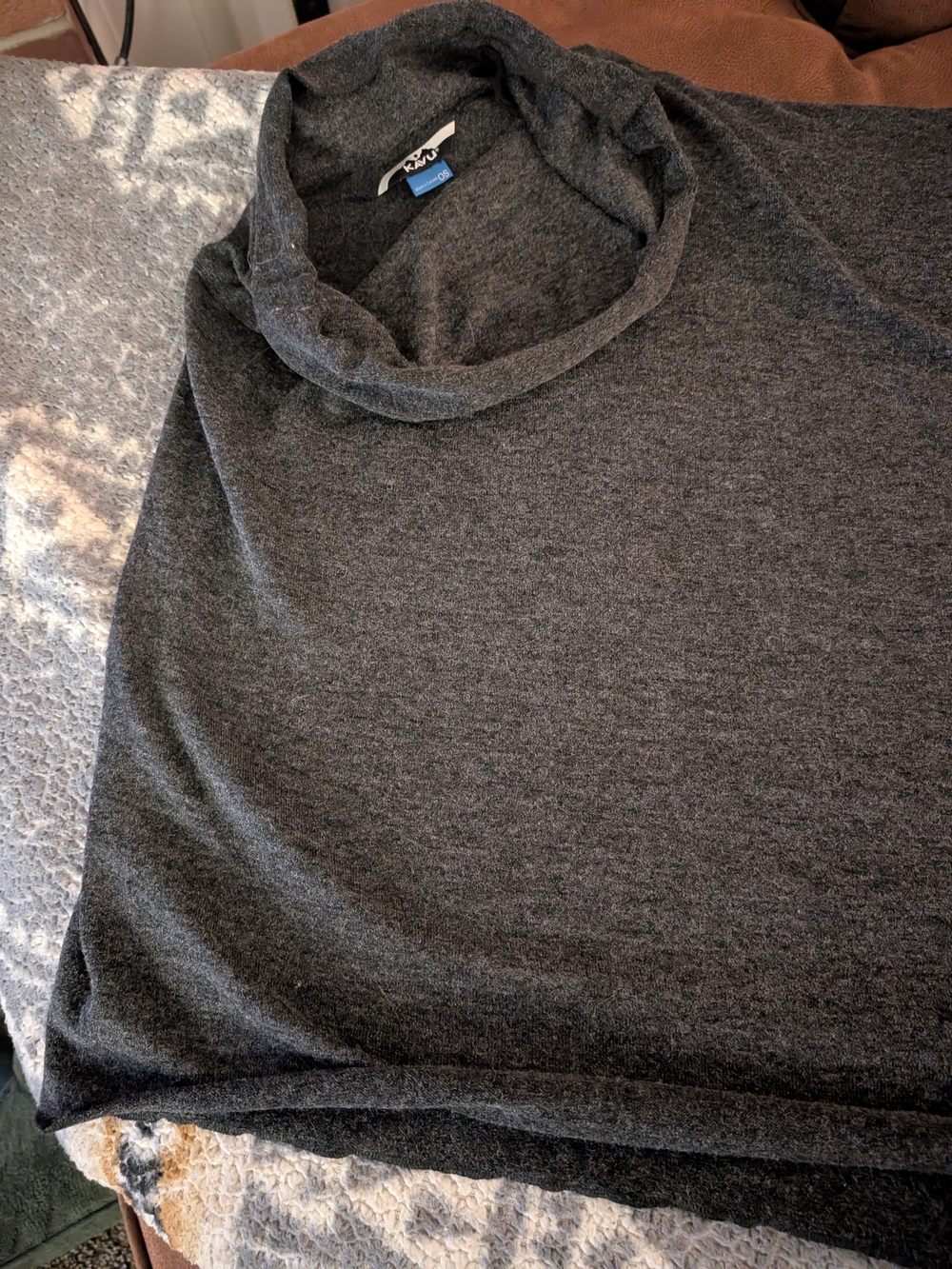 Kavu Dark Gray Cowl Neck Poncho